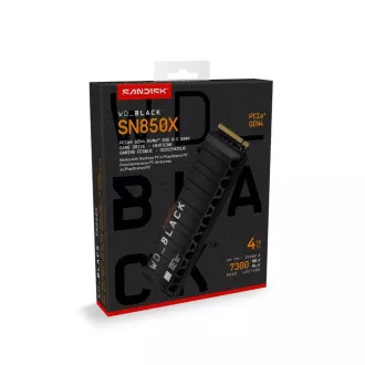 WD BLACK SSD NVMe 4TB PCIe SN850X cu tehnologie SanDisk, Gen4, (R:7300, W:6600MB/s), Cooler
