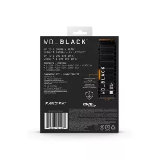WD BLACK SSD NVMe 4TB PCIe SN850X cu tehnologie SanDisk, Gen4, (R:7300, W:6600MB/s), Cooler