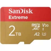 Card micro SDXC SanDisk Extreme 2TB (240 MB/s A2 UHS-I U3 V30) + adaptor