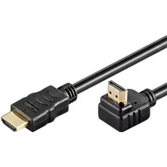 Cablu PremiumCord HDMI High Speed+Ethernet, conector îndoit placat cu aur 270° 1m