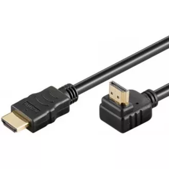 Cablu PremiumCord HDMI High Speed+Ethernet, conector îndoit placat cu aur 270° 1m