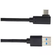 Cablu USB PREMIUMCORD tip C/M conector îndoit 90° - USB 3.0 A/M, 2m