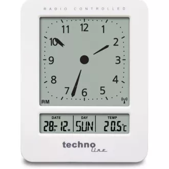 TechnoLine WT 745W - Ceas deşteptător cu afişaj LCD analogic şi termometru