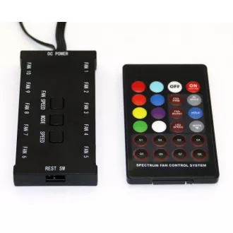 Controler EUROCASE + telecomandă pentru ventilator RGB (culori complete)