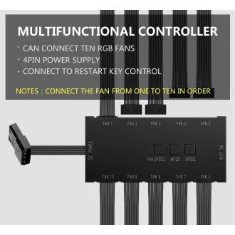 Controler EUROCASE + telecomandă pentru ventilator RGB (culori complete)