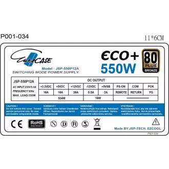 Sursa de alimentare EUROCASE 550W Eco , 120mm, 80  Bronze, ATX
