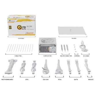 Sursă de alimentare SEASONIC Core GX 750W Albă, 120mm, Complet modulară, 80+ Gold, ATX 3.1