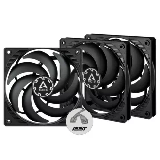Ventilator ARCTIC P12 Slim PWM PST 3-Pack, 120 mm, 4 pini, PWM, negru