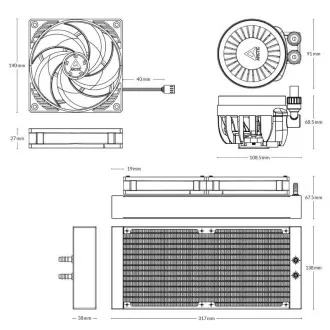 ARCTIC Răcitor de apă Liquid Freezer III 280, 2x140mm, AM5, LGA1851, negru