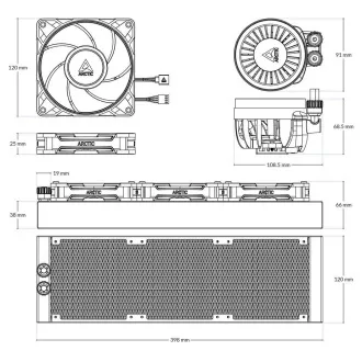 Răcitor de apă ARCTIC Liquid Freezer III 360 Pro ARGB, 3x120mm, AM5, LGA1851, alb