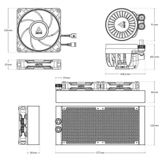 Răcitor de apă ARCTIC Liquid Freezer III 240 Pro, 2x120mm, AM5, LGA1851, negru