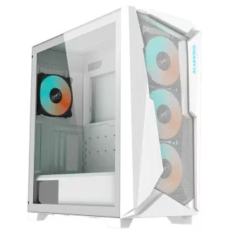 Carcasă GIGABYTE GB-C301GW, hub ARGB, panou lateral transparent, Mid-tower, 4 ventilatoare ARGB, albă