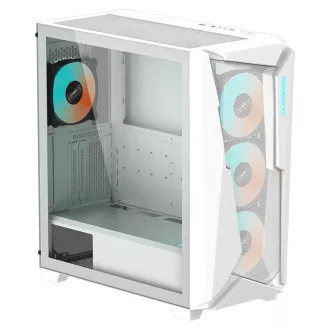 Carcasă GIGABYTE GB-C301GW, hub ARGB, panou lateral transparent, Mid-tower, 4 ventilatoare ARGB, albă
