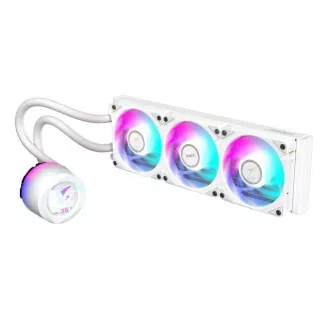 Răcitor de apă GIGABYTE AORUS WATERFORCE X II 360I, 3x 120mm, ARGB, Display LCD, LGA1851, AM5, Alb
