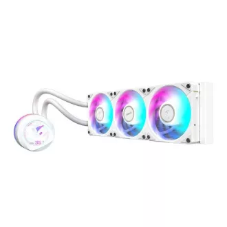 Răcitor de apă GIGABYTE AORUS WATERFORCE X II 360I, 3x 120mm, ARGB, Display LCD, LGA1851, AM5, Alb