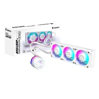 Răcitor de apă GIGABYTE AORUS WATERFORCE X II 360I, 3x 120mm, ARGB, Display LCD, LGA1851, AM5, Alb