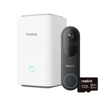 Sonerie video de securitate REOLINK D340B + Hub 1 + microSD de 128 GB