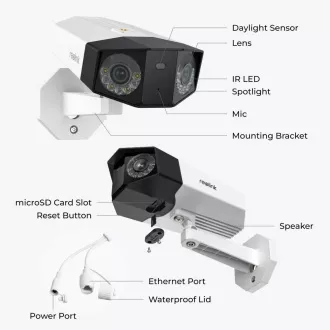 Cameră de securitate REOLINK Duo Series P750, Duo 3 PoE, 4MP