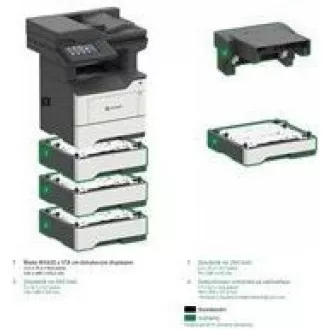 Imprimantă multifuncțională alb-negru LEXMARK MX622adhe, A4, 47 ppm, 2048 MB, afișaj LCD color, duplex, DADF, USB 2.0, LAN