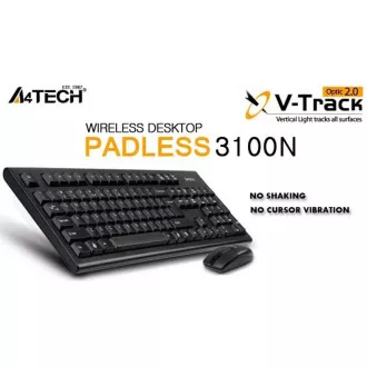 Set wireless A4tech 3100N tastatură + wireless Mouse optic V-Track, CZ/US, USB Set wireless A4tech 3100N tastatură + wireless Mouse optic V-Track, CZ/US, USB