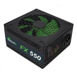 EVOLVEO FX 550, sursă de alimentare ATX de 550 W, 14 cm, silențioasă, 80+ Alb, garanție 3 ani, negru