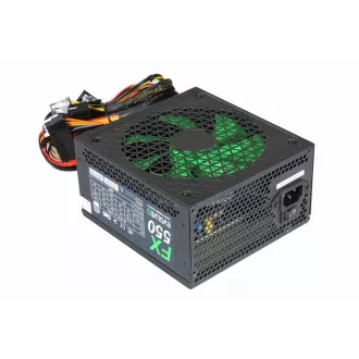 EVOLVEO FX 550, sursă de alimentare ATX de 550 W, 14 cm, silențioasă, 80+ Alb, garanție 3 ani, negru