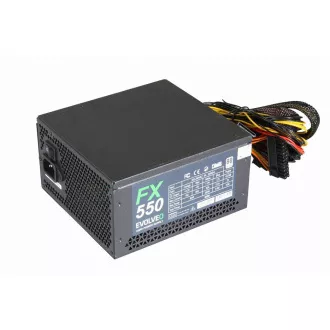 EVOLVEO FX 550, sursă de alimentare ATX de 550 W, 14 cm, silențioasă, 80+ Alb, garanție 3 ani, negru