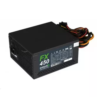EVOLVEO FX 450, sursă de alimentare ATX de 450 W, 14 cm, silențioasă, 80+ Alb, garanție 3 ani, negru