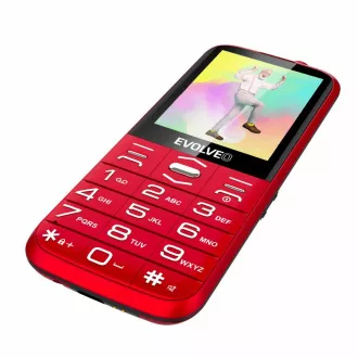 EVOLVEO EasyPhone XO, telefon mobil pentru seniori cu suport de încărcare, roșu