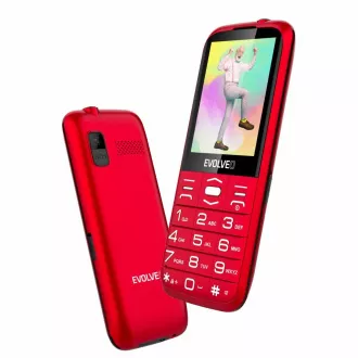 EVOLVEO EasyPhone XO, telefon mobil pentru seniori cu suport de încărcare, roșu