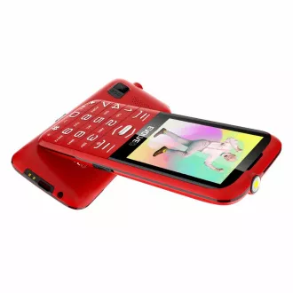EVOLVEO EasyPhone XO, telefon mobil pentru seniori cu suport de încărcare, roșu