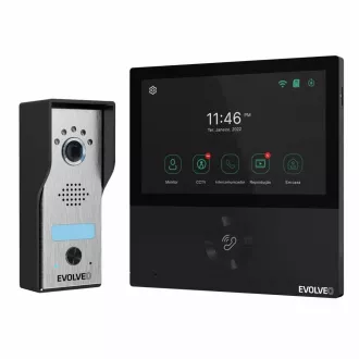 EVOLVEO DoorPhone AHD7, Set videophone home WiFi cu monitor negru pentru control poarta sau usa