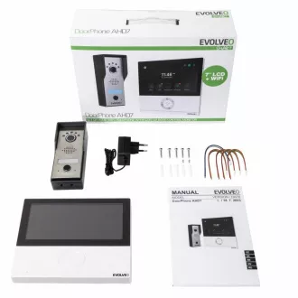 EVOLVEO DoorPhone AHD7, Set videophone home WiFi cu monitor alb pentru control poarta sau usa