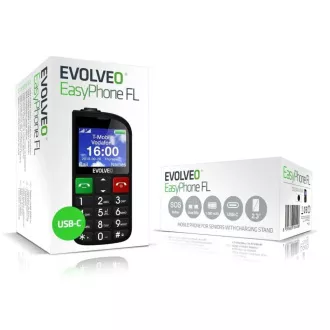 EVOLVEO Telefon mobil pentru seniori cu suport de incarcare EasyPhone FL, negru EVOLVEO Telefon mobil pentru seniori cu suport de incarcare EasyPhone FL, negru
