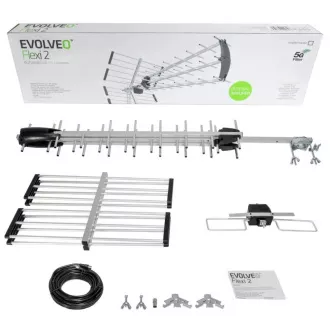 EVOLVEO Flexi 2, antenă DAB+/DVB-T2 pasivă de exterior, filtru LTE, 4G, 5G