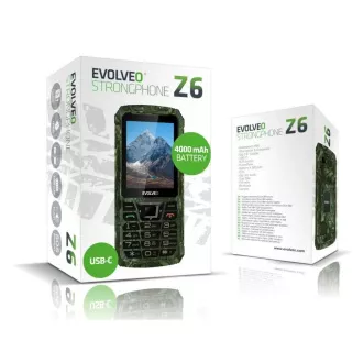 EVOLVEO StrongPhone Z6, telefon Dual SIM rezistent la apă, camuflaj de vânătoare