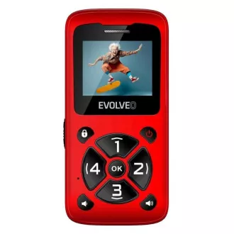 EVOLVEO Telefon mobil pentru seniori EasyPhone ID, rosu