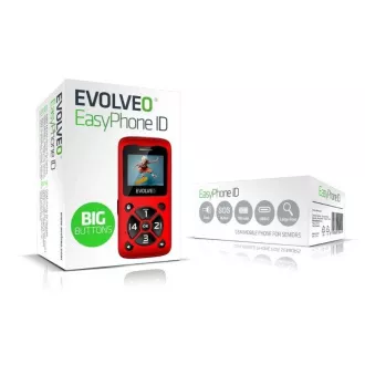 EVOLVEO Telefon mobil pentru seniori EasyPhone ID, rosu