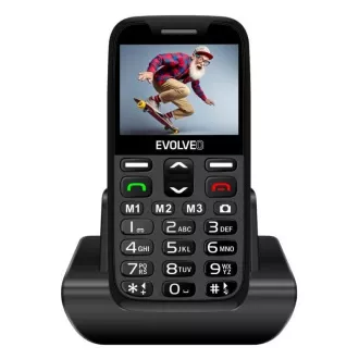 EVOLVEO EasyPhone XR, telefon mobil pentru seniori cu suport de incarcare, negru