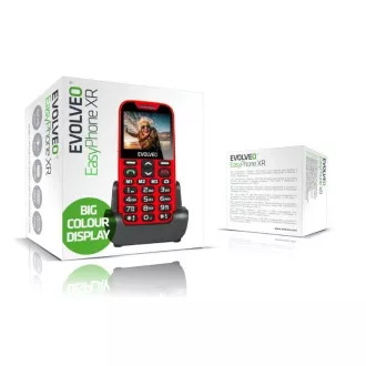 EVOLVEO EasyPhone XR, telefon mobil pentru seniori cu suport de incarcare, rosu