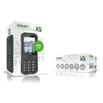 EVOLVEO StrongPhone X5, telefon Dual SIM rezistent la apă, negru-gri