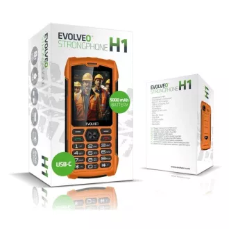 EVOLVEO StrongPhone H1, telefon Dual SIM rezistent și impermeabil, portocaliu EVOLVEO StrongPhone H1, telefon Dual SIM rezistent și impermeabil, portocaliu