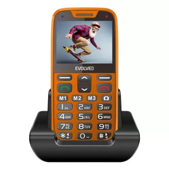EVOLVEO EasyPhone XR, telefon mobil pentru seniori cu suport de încărcare, portocaliu