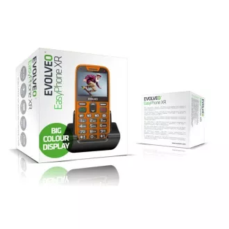 EVOLVEO EasyPhone XR, telefon mobil pentru seniori cu suport de încărcare, portocaliu