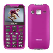 EVOLVEO EasyPhone XR, telefon mobil pentru seniori cu suport de încărcare, roz