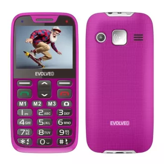 EVOLVEO EasyPhone XR, telefon mobil pentru seniori cu suport de încărcare, roz