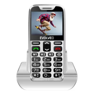 EVOLVEO EasyPhone XR, telefon mobil pentru seniori cu suport de încărcare, alb