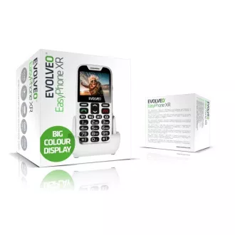 EVOLVEO EasyPhone XR, telefon mobil pentru seniori cu suport de încărcare, alb