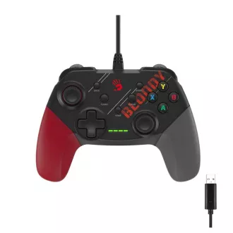 A4tech Bloody GP30, gamepad, USB, negru-roșu A4tech Bloody GP30, gamepad, USB, negru-roșu