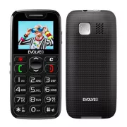 EVOLVEO EasyPhone, telefon mobil pentru seniori cu suport de încărcare, negru
